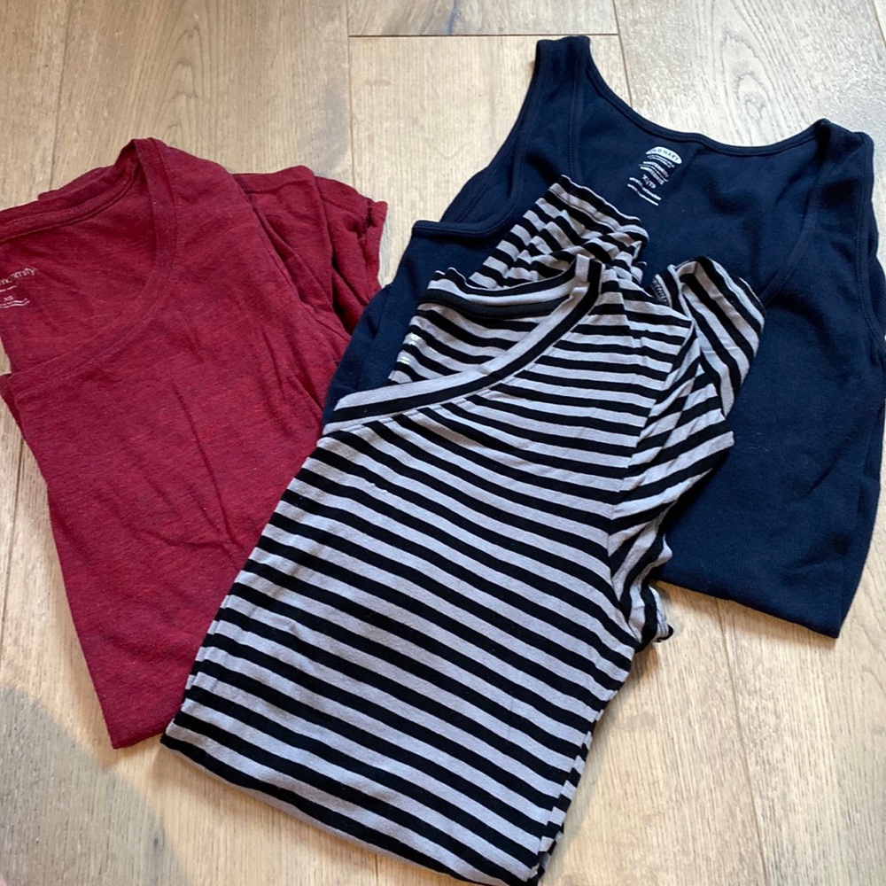 Bundle of 3 Ruched Maternity Tops, XS